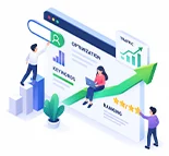 Search engine optimization and website ranking illustration